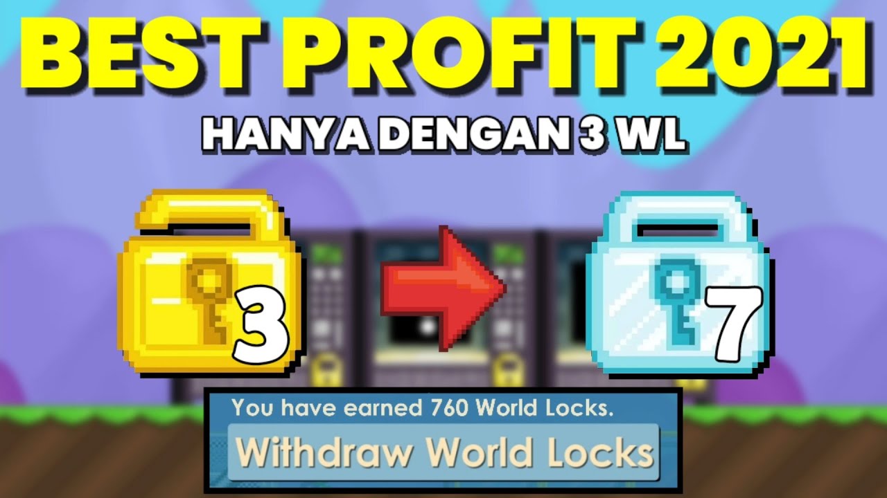 CARA PROFIT DENGAN MODAL 3 WL!!! PROFIT TERBAIK 2021 | Growtopia Profit 2021