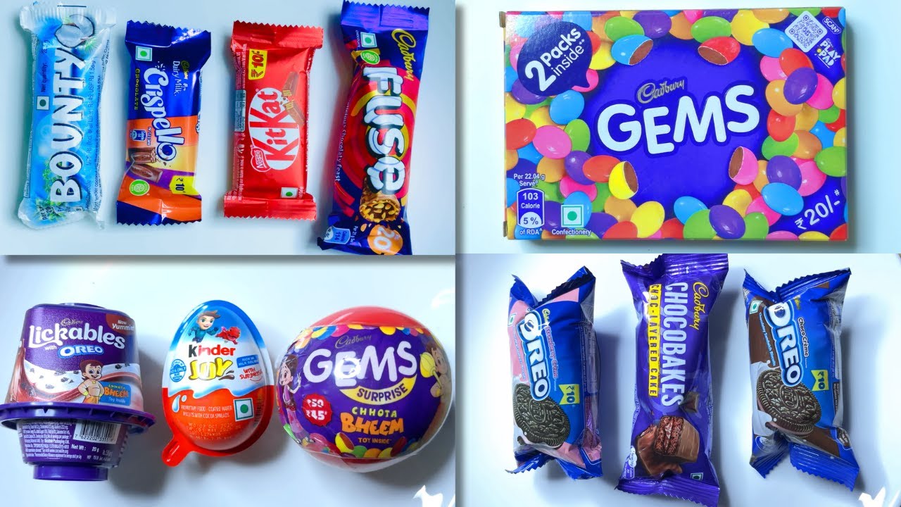 Most Popular Chocolates Candy Opening ASMR Video | KITKAT | GEMS | BOUNTY | OREO | KINDER JOY | FUSE
