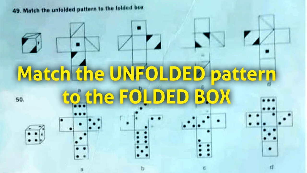 SPATIAL ABILITY | Match the UNFOLDED Pattern to the FOLDED Box