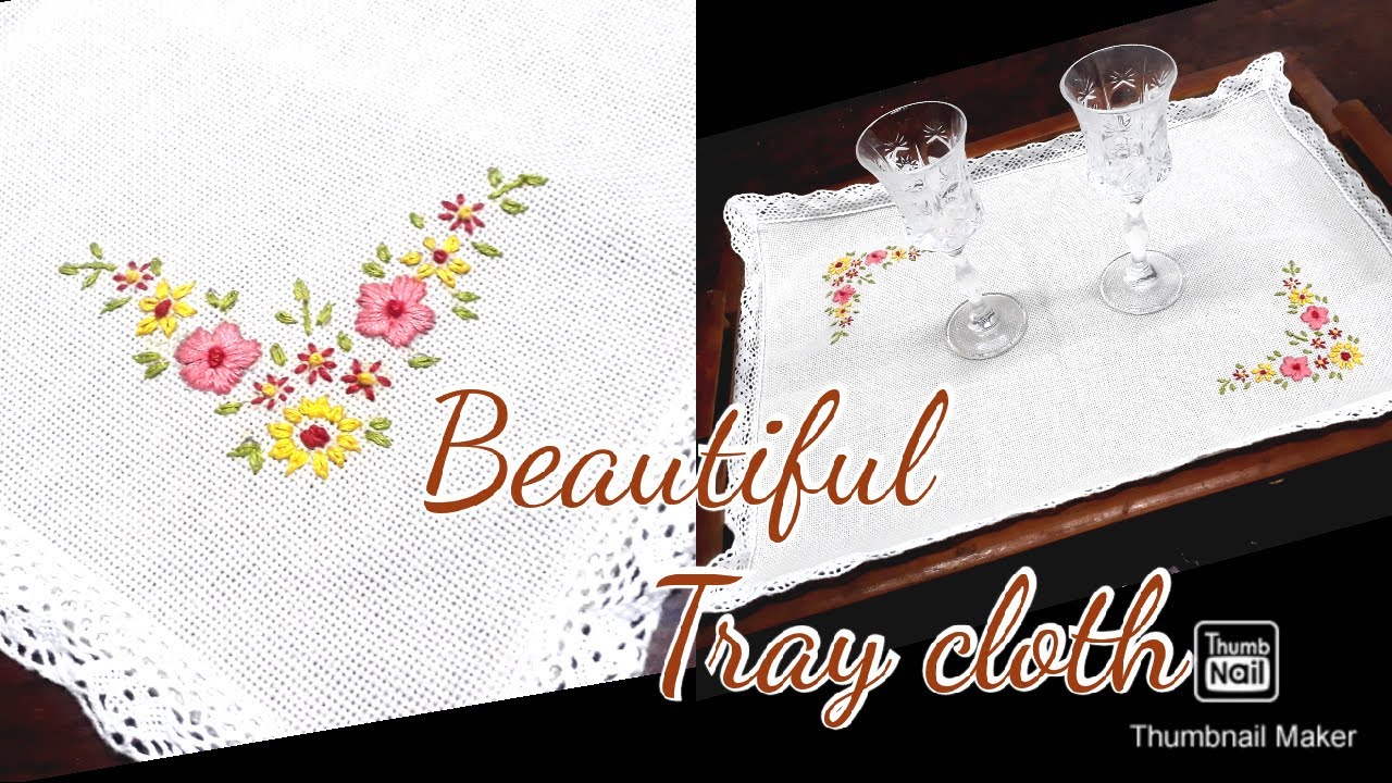 Tray cloth design || Teapoy runner || simple hand embroidery || with your hands