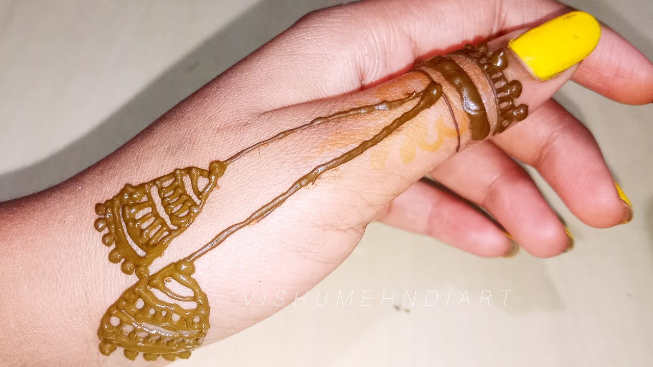 Beautiful newthumb mehndi design🌿|New Jhumka thumb and finger mehndi design|stylish thumb mehndidsgn