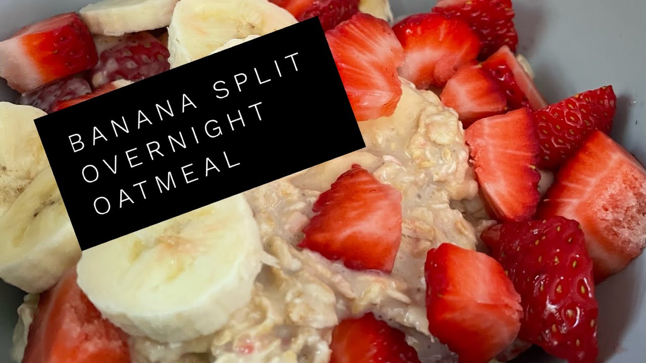 Banana Split Overnight Oats - 2 points (Weight Watchers)