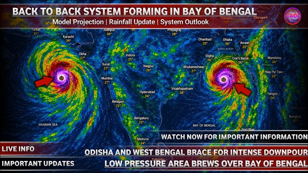 Strong System Brews Over Bay Of Bengal, Odisha & West Bengal Brace For Intense Downpour 
