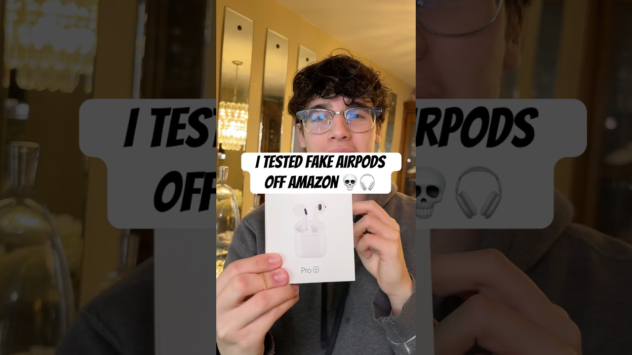Fake Airpods Off Amazon?? 💀🎧 #fyp #shorts #technology #knockoff #challenge #apple #airpods