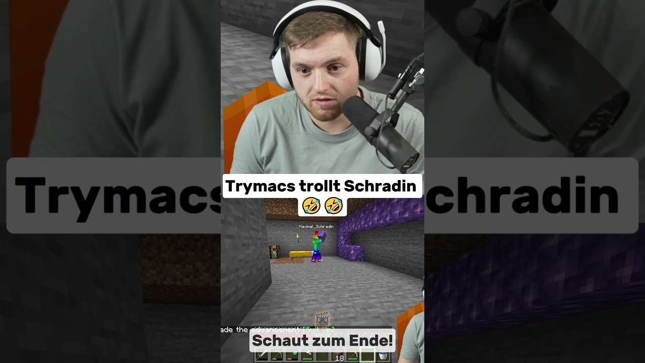 Trymacs troll Schradin #trymacs #schradin #twitch #fitnacraft #minecraft