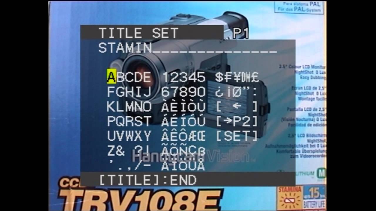 SONY camcorder CCD-TR728E demo mode