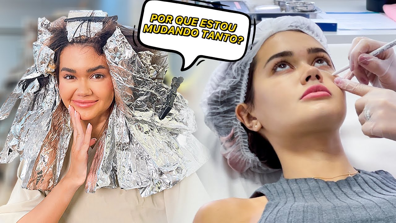 FIZ UMA TRANSFORMAÇÃO RADICAL! Pintei cabelo, procedimentos, estilo e +