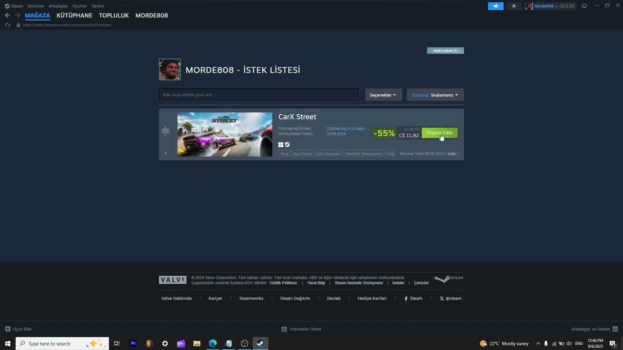 Steam İstek Listesi G&ouml;rme
