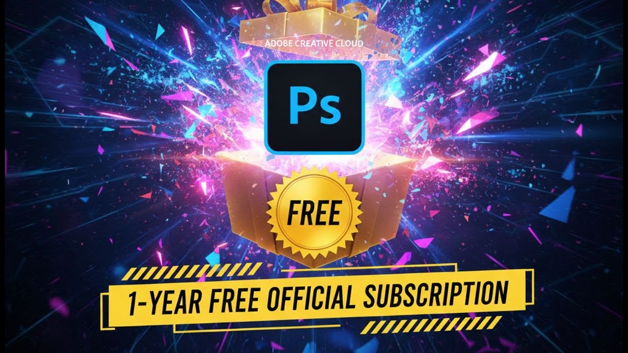 How to Get Adobe Photoshop for FREE  1 Year Official Subscription Method
