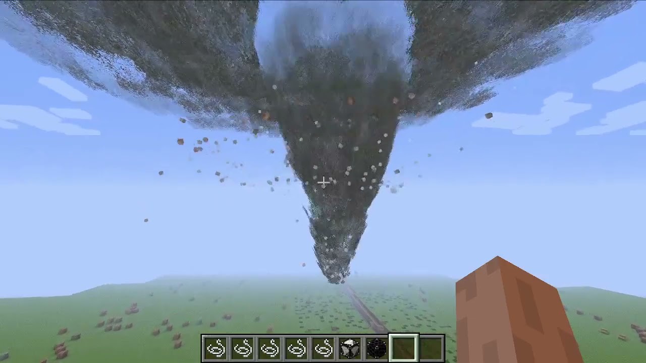 playing minecraft and i just download a tornado mod