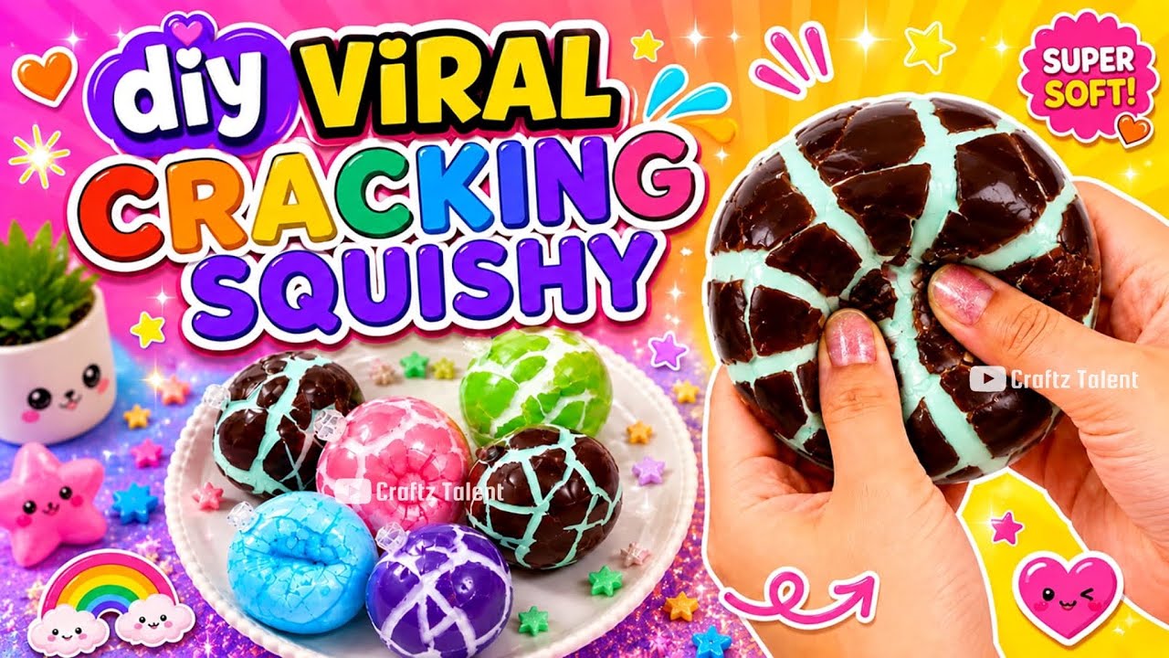 How to make viral cracking squishy at home No Wax 😱 Easy craft ideas / crafts to do when your bored