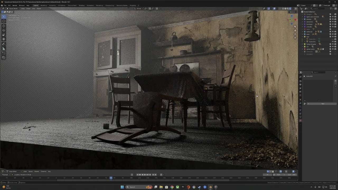 Abandonded kicthen 3D modelling #blender #3dmodeling
