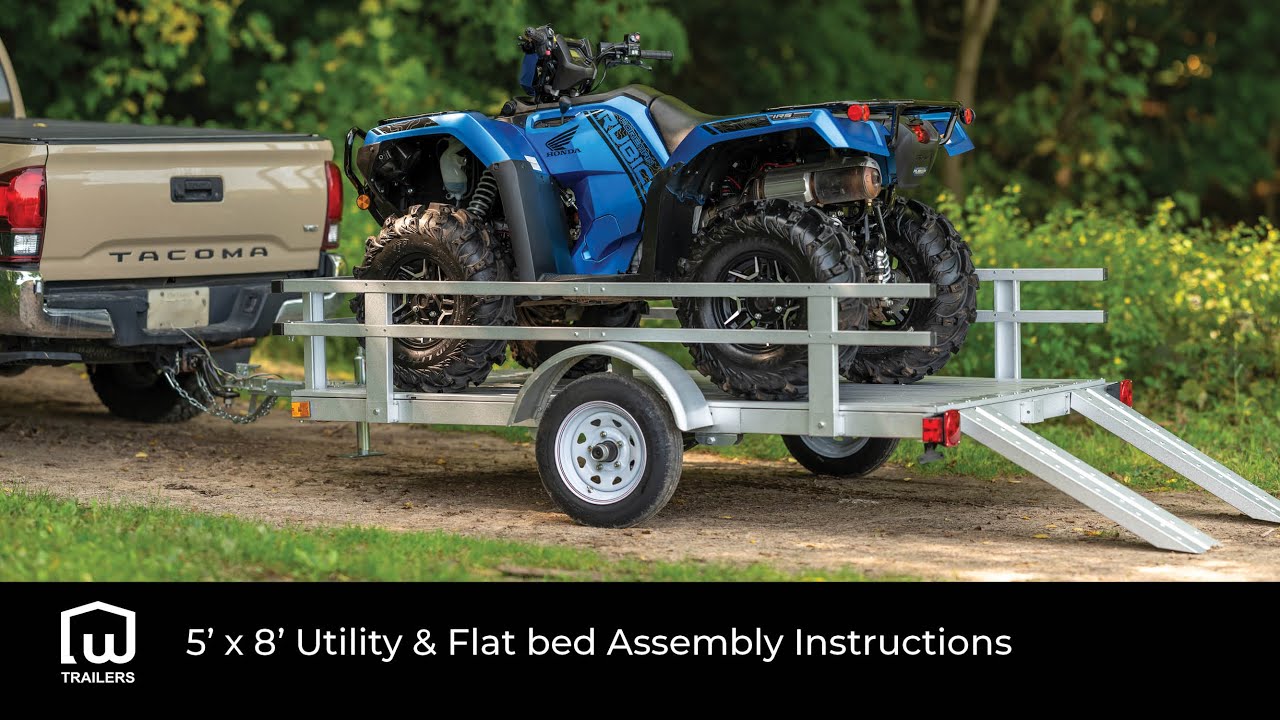 5x8 Utility & Flat Bed Kit Trailer Assembly Video