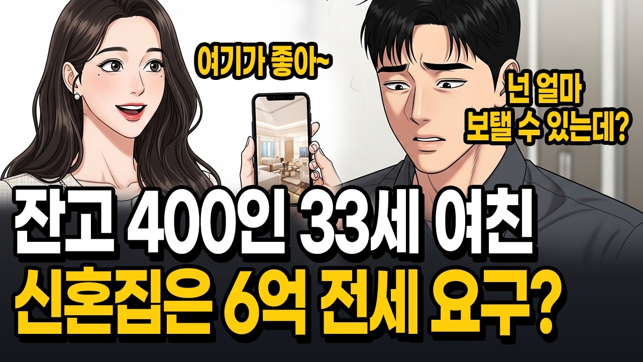 잔고 400만원 여친의 6억 전세 요구 | $3K Savings vs $450K Apartment
