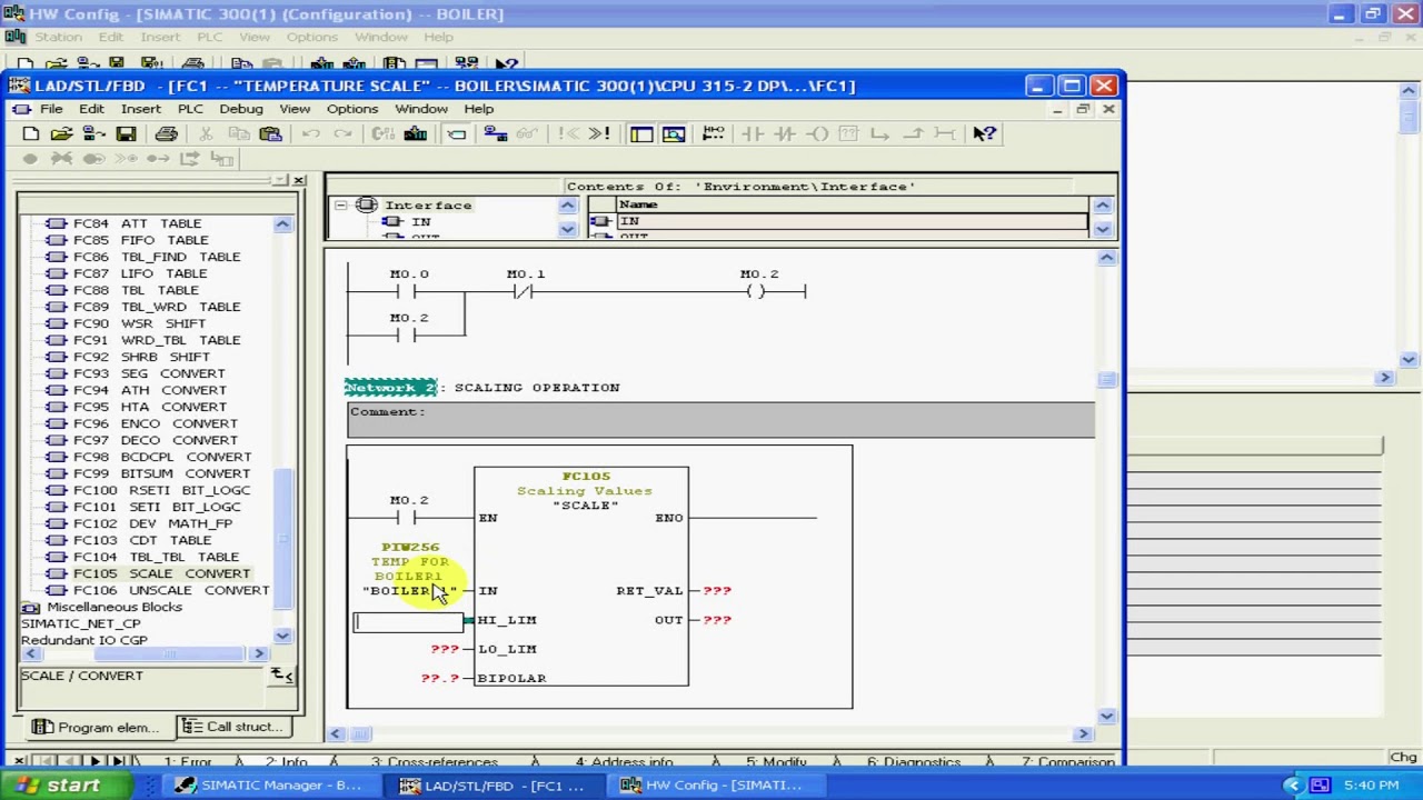 Аналоговые функции в Simatic Manager и WinCC Flexible позволяют контролировать температуру котла.