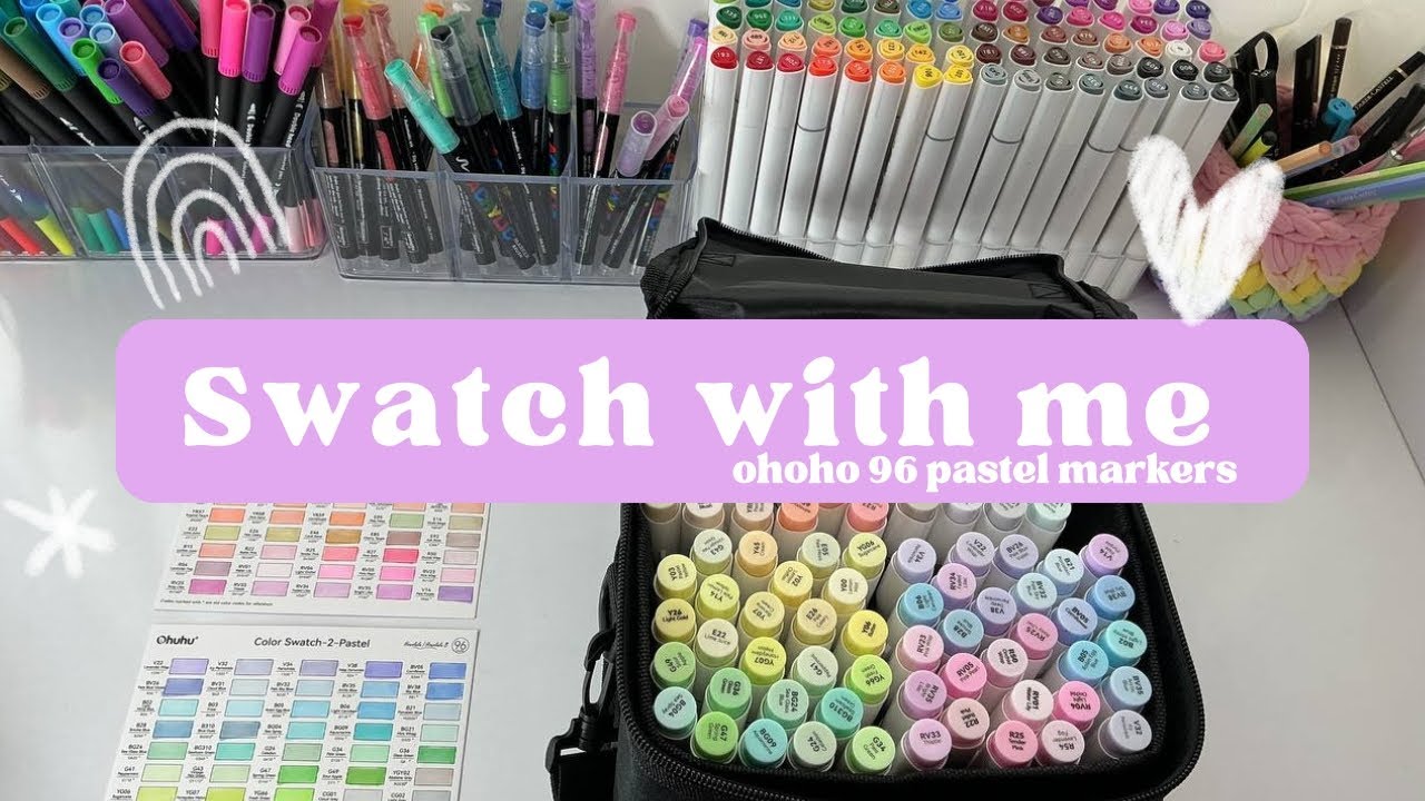 Ohoho 96 pastel markers unboxing + Swatch with me 🩷🌟🌈