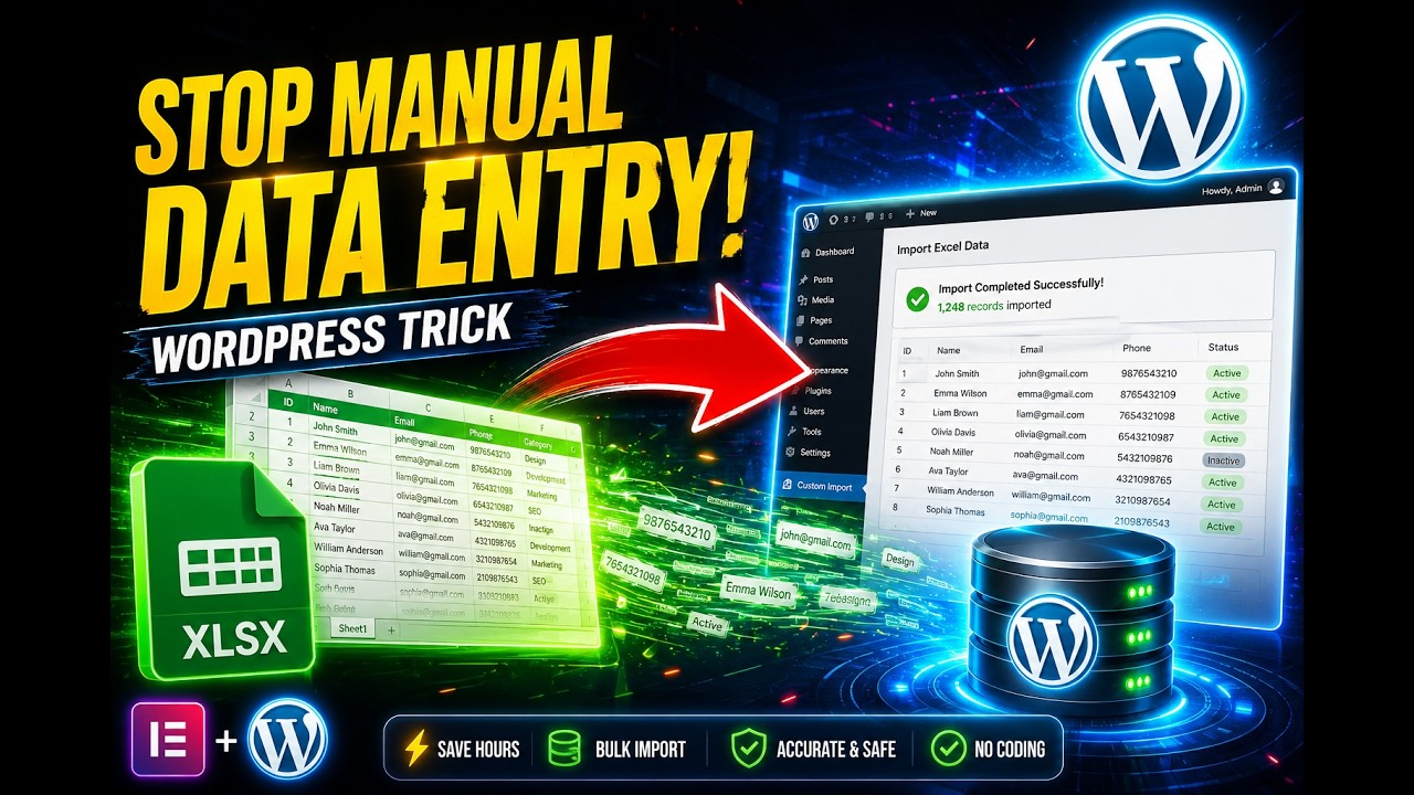 How to Import Excel Sheet Data into WordPress | Elementor Tutorial