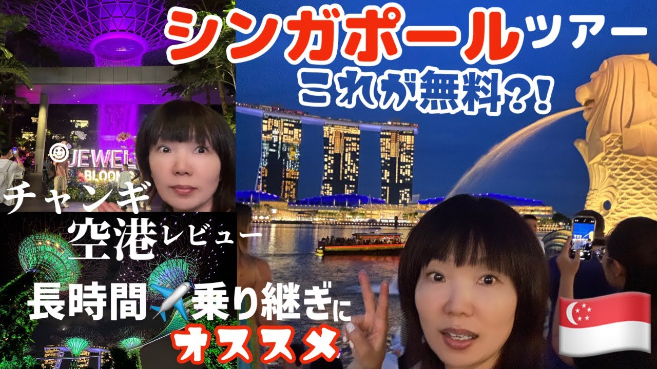 【お得過ぎ】フリーシンガポールツアー☆完全解説☆乗り換え長時間待ちに無料バス観光出来ちゃう！知らない人必見！チャンギ国際空港