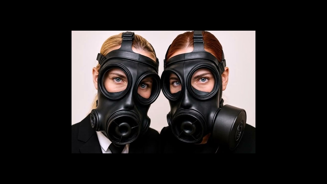 My husband loves me too much in latex full face gas masks and scuba diving gear dresses