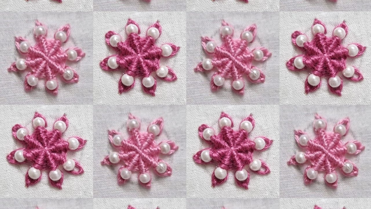 695- Twinkling bead flowers  with weave stitch(Hindi/Urdu/English)