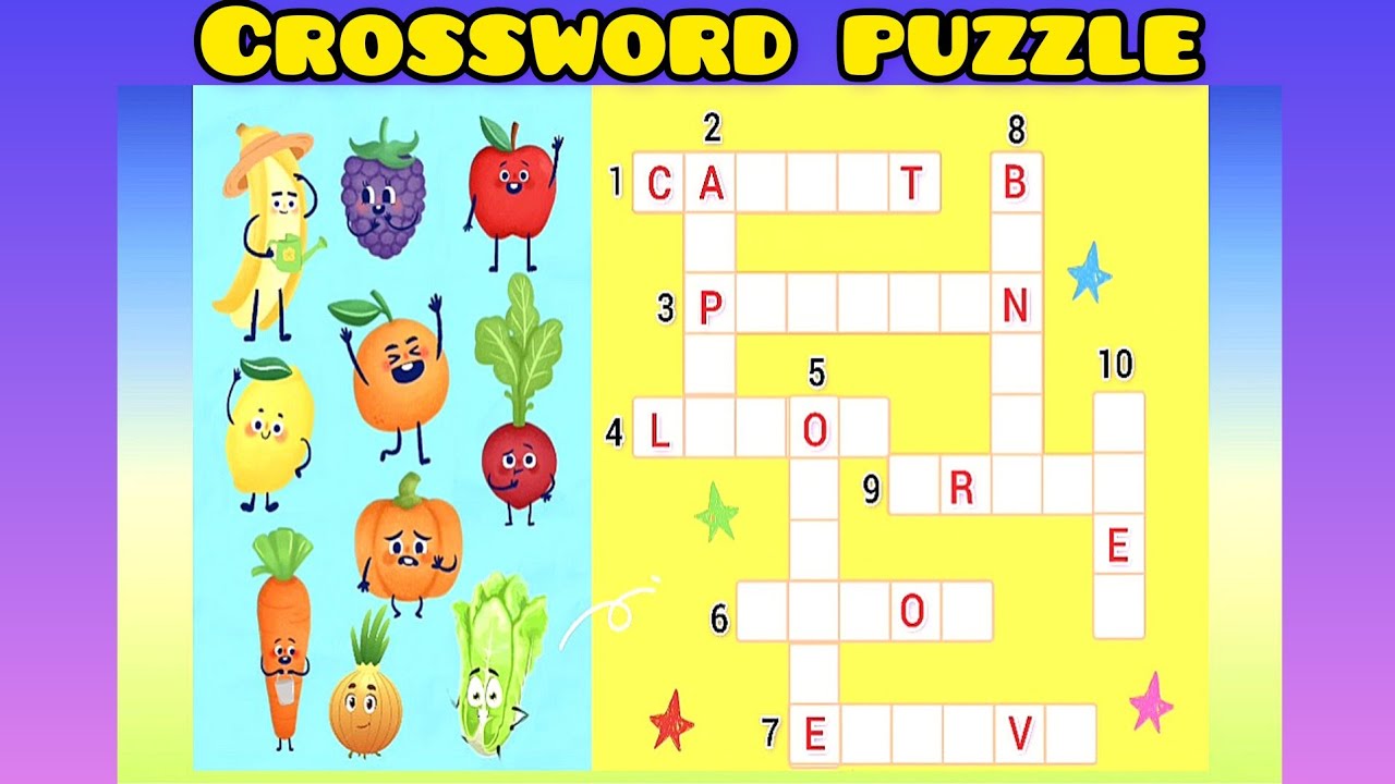 CROSSWORD PUZZLE | FRUITS AND VEGETABLES QUIZ