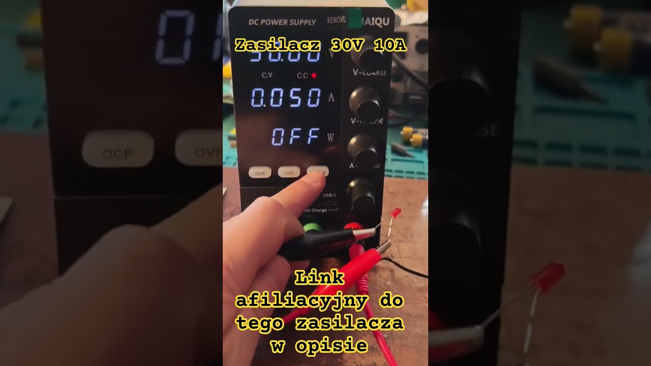 Zasilacz 30V 10A - test ogranicznika prądowego