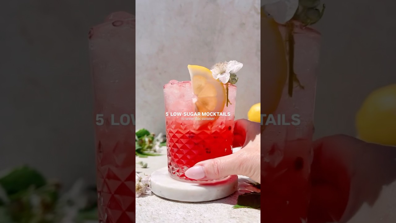 5 simple summer mocktails ☀️ Blog with recipes linked in bio! #soberish #mocktails #sobercurious