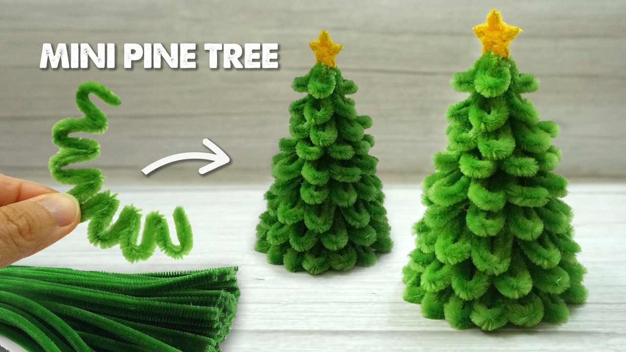 Super Easy Mini Pine from Pipe Cleaner | Best Pipe Cleaner Craft for Christmas Decoration