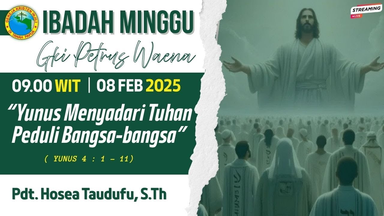 IBADAH MINGGU | JEMAAT GKI PETRUS WAENA | MINGGU, 08 FEBRUARI 2026 |  09.00 WIT