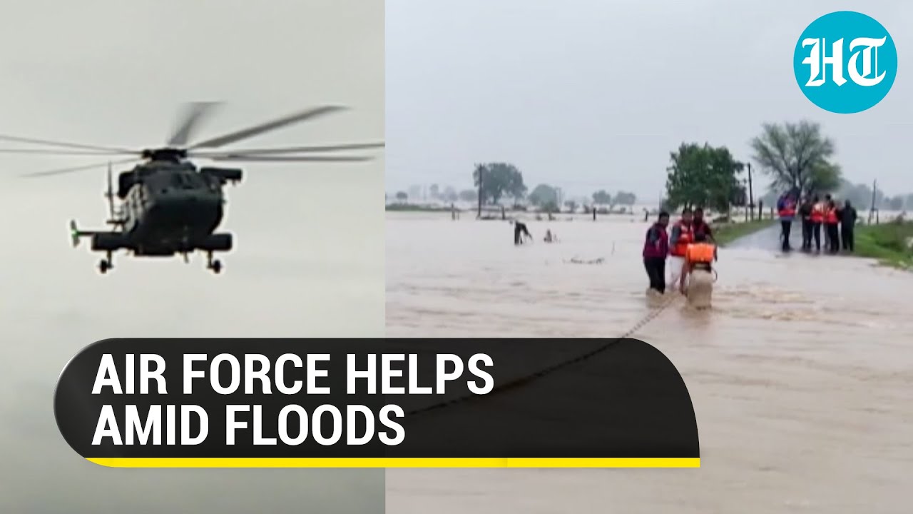 Watch: IAF helicopter undertakes rescue operations in flood-hit Madhya Pradesh