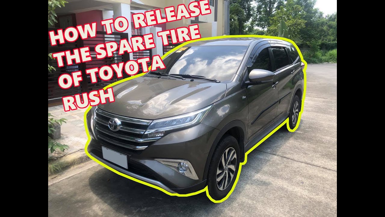 How to release spare tire of TOYOTA RUSH