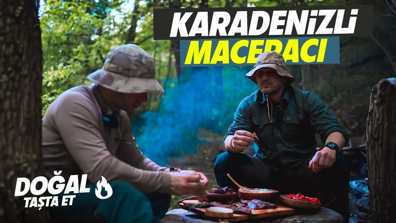 Karadenizli Maceracı ile Doğal Taş üzerinde Et Pişirdik I Cennet gibi bir şelale önünde Kamp