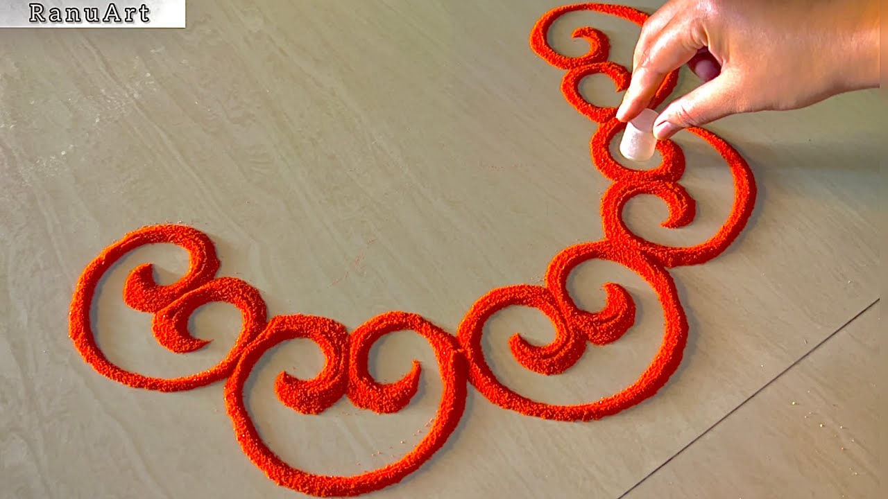Beautiful Gudi Padwa Rangoli Design | Easy Festival Rangoli for Beginners ✨Ranu Art