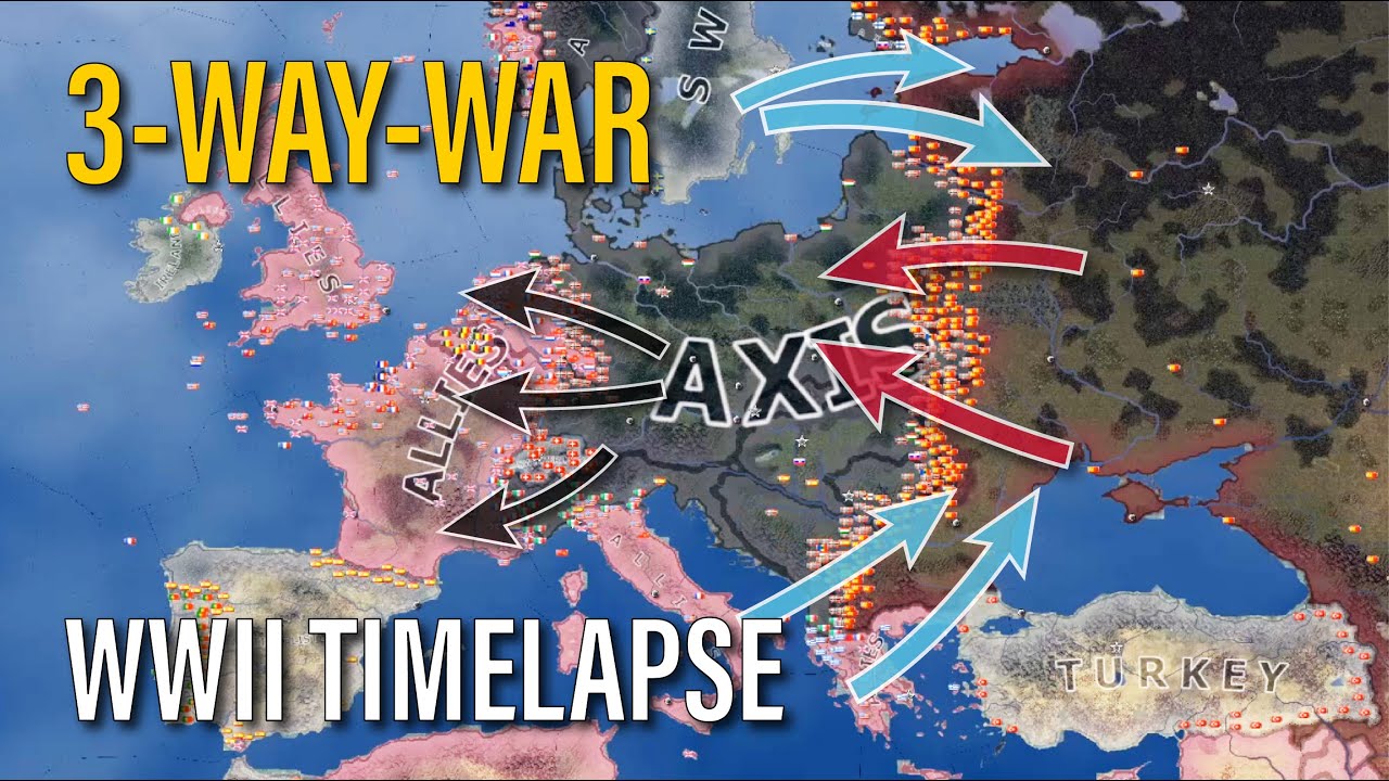 Insane 3 Way War - HOI4 Timelapse