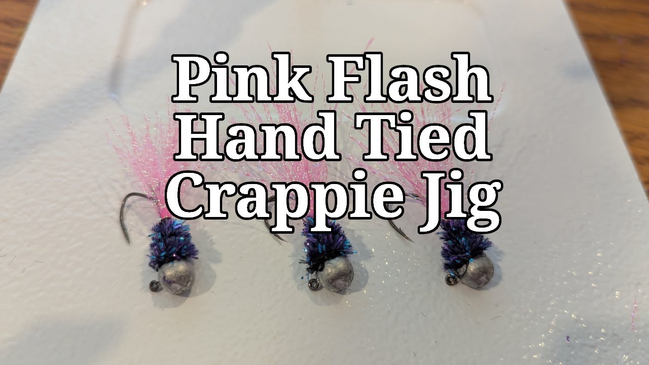 Hand Tied Crappie Jig - Just Pink Flash and Blurple Chenille
