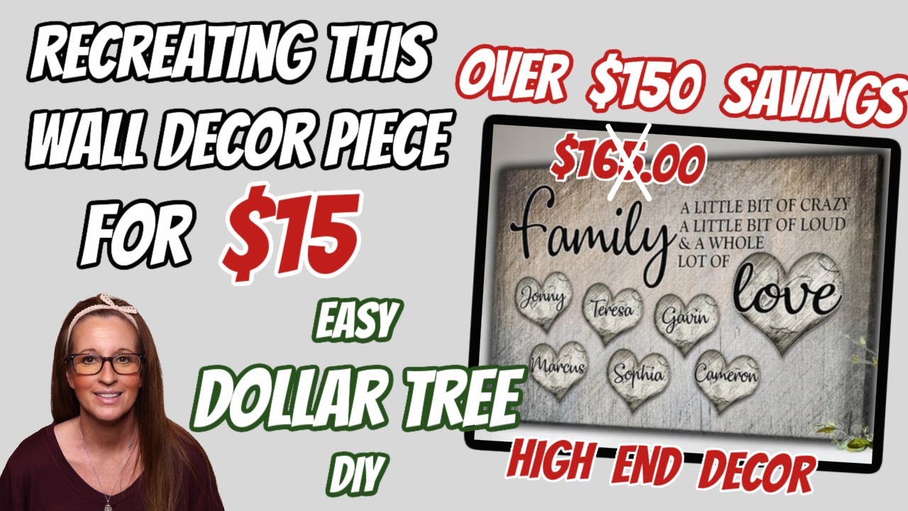 RECREATING this $165 WALL DECOR PIECE for $15 EASY Dollar Tree DIY