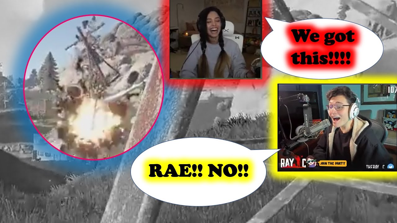 Valkyrae FIRST drive of helicopter and CRASH it | ft. Ray__C | RUST funny Clip