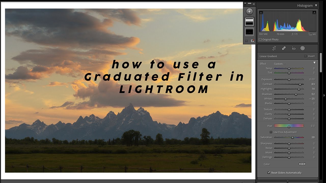 how to use a graduated filter in Lightroom - Minute Monday