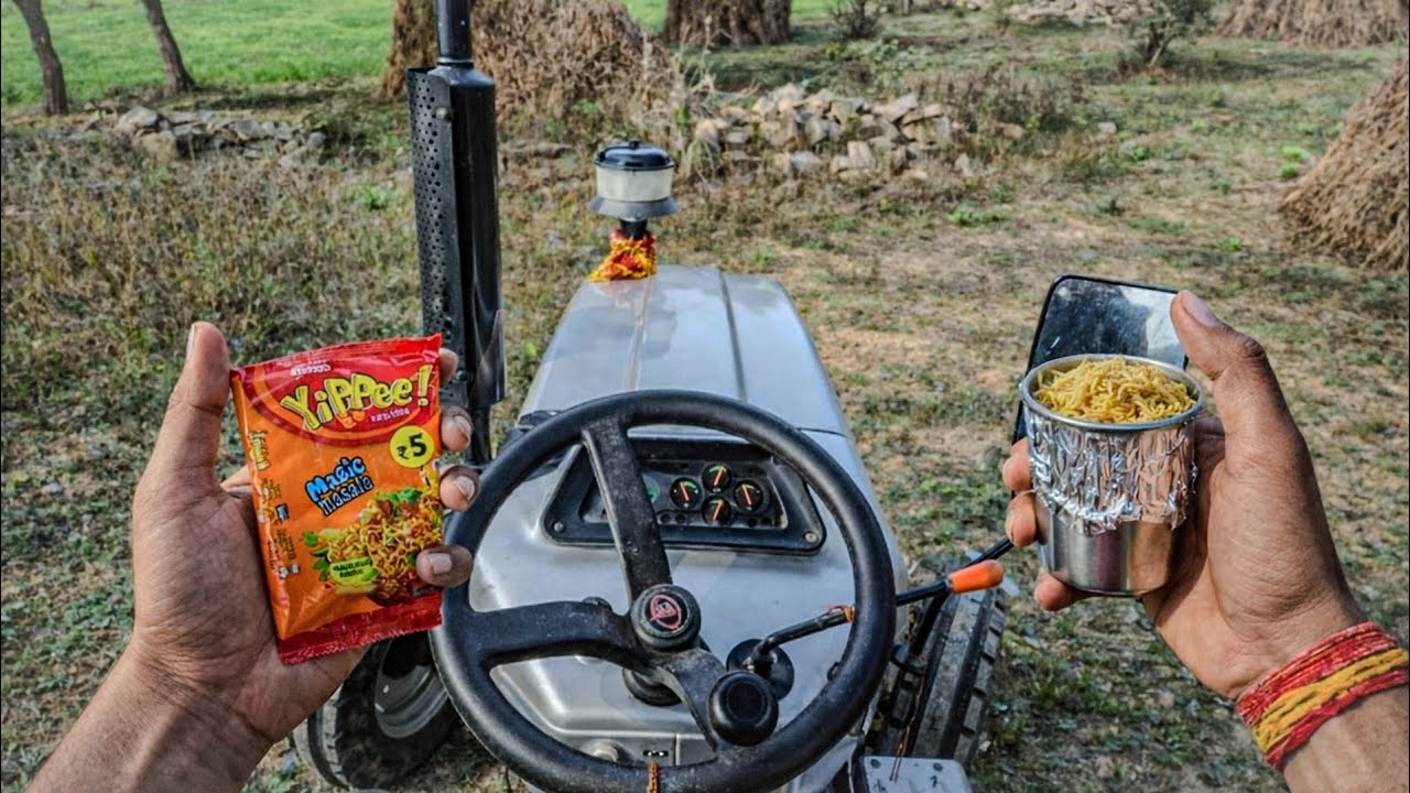 Cooking Noodles on a Hot 🔥 Tractor Exhaust | ASMR Experiment