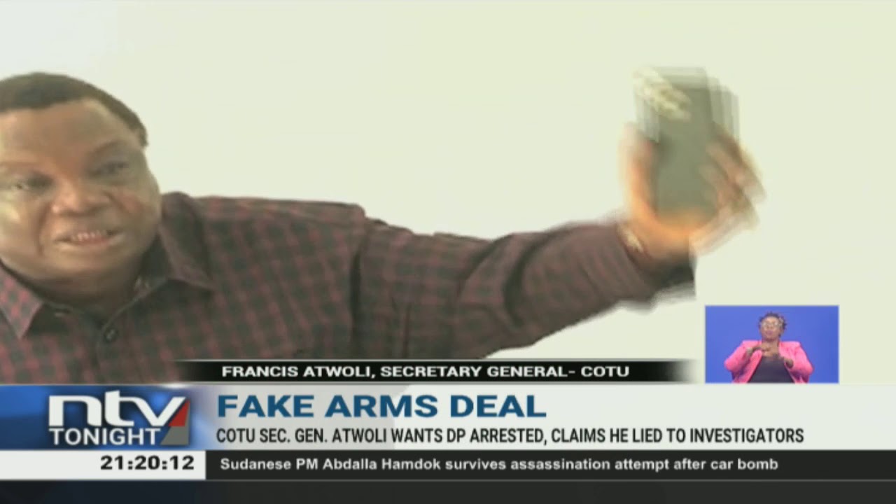 Atwoli angrily smashes his phone, slams DP Ruto over fake arms deal
