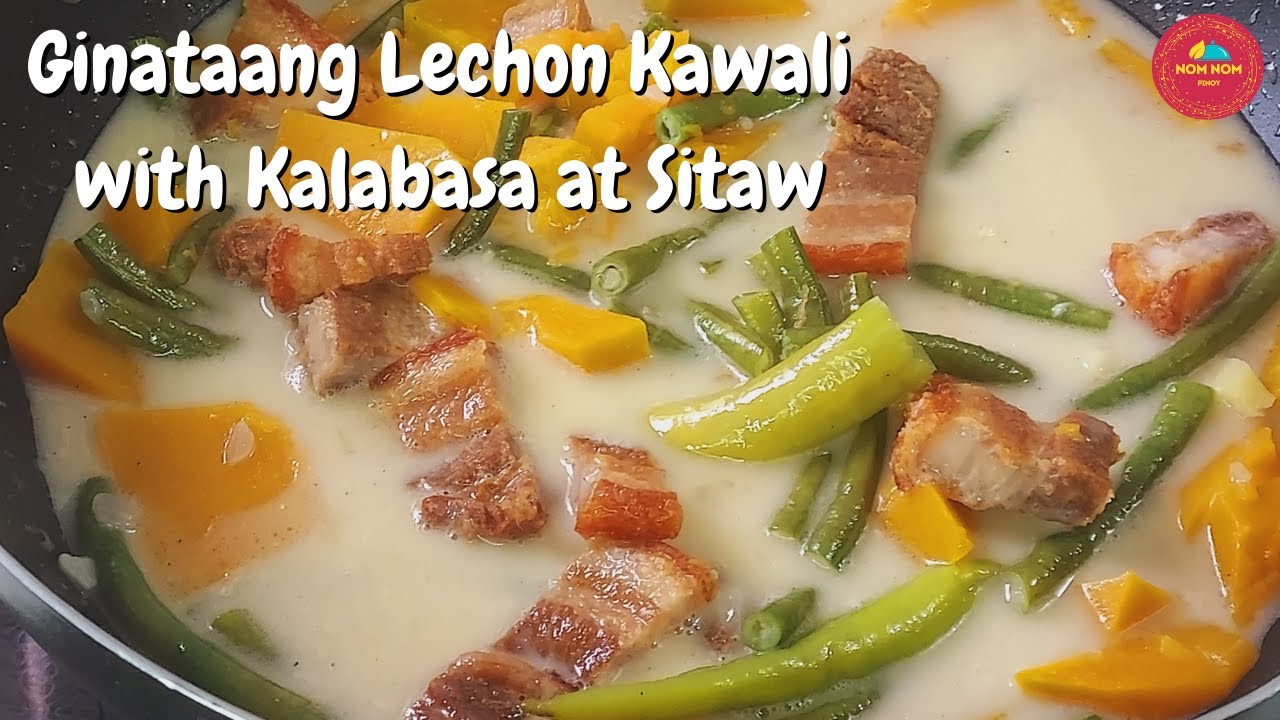 Ginataang Lechon Kawali with Kalabasa and Sitaw