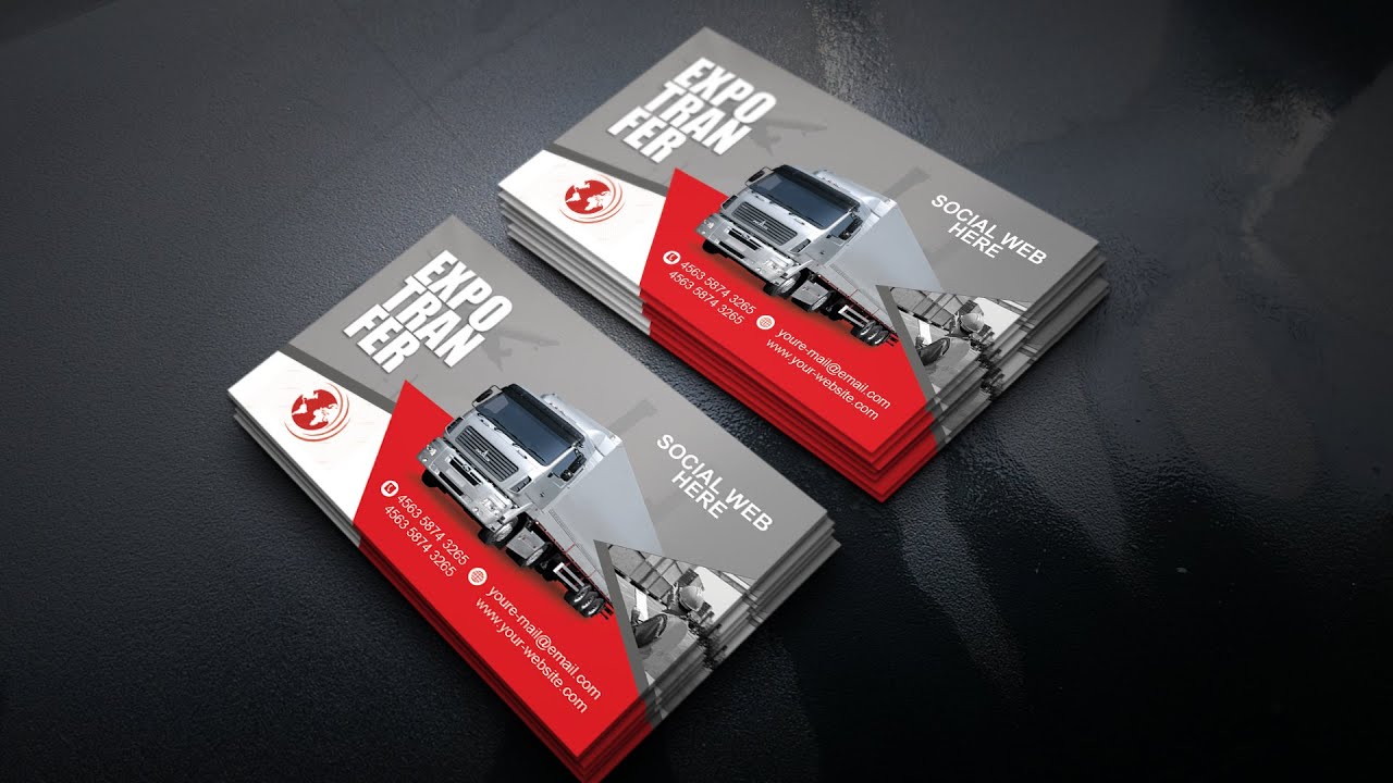 Logistics Business Card Design | Photoshop Tutorials