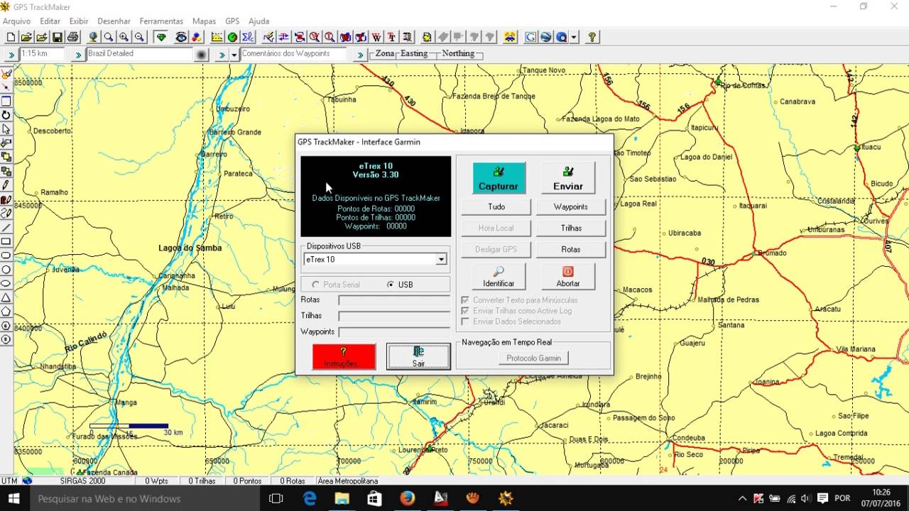Descarregando o Garmin no GPS Trackmaker FREE