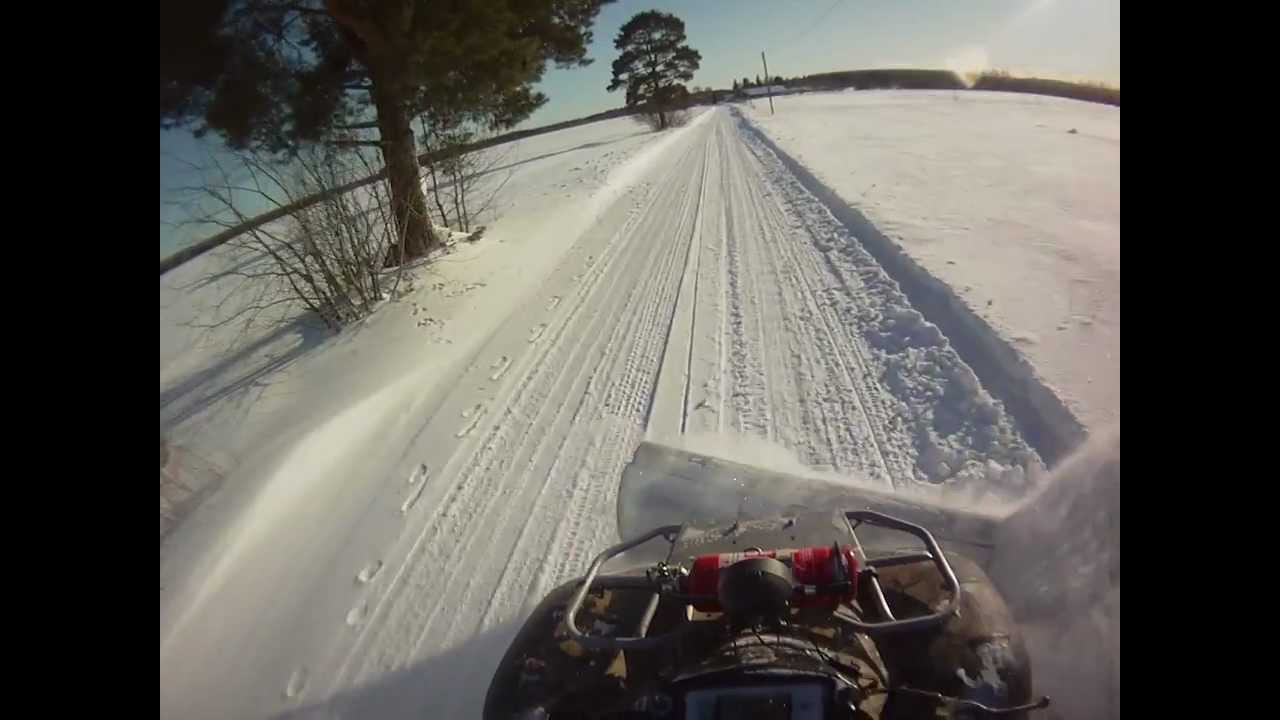 snow plowing honda rincon 680 finland 2012