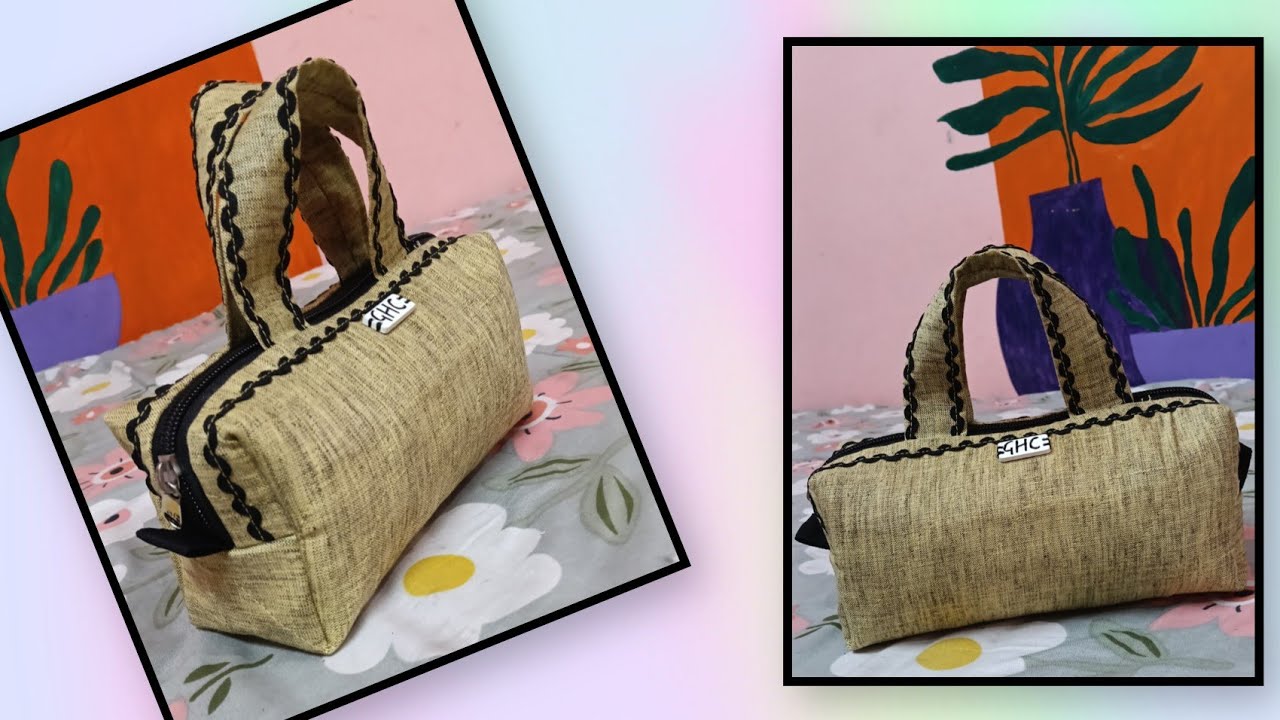 Fancy pouch cutting and stitching| makeup pouch for women| creative idea | @goldenheartcreation448 