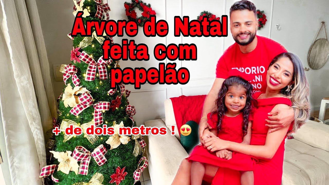 ÁRVORE DE NATAL feita com Papelão - BAIXO CUSTO. Com mais de 2 metros