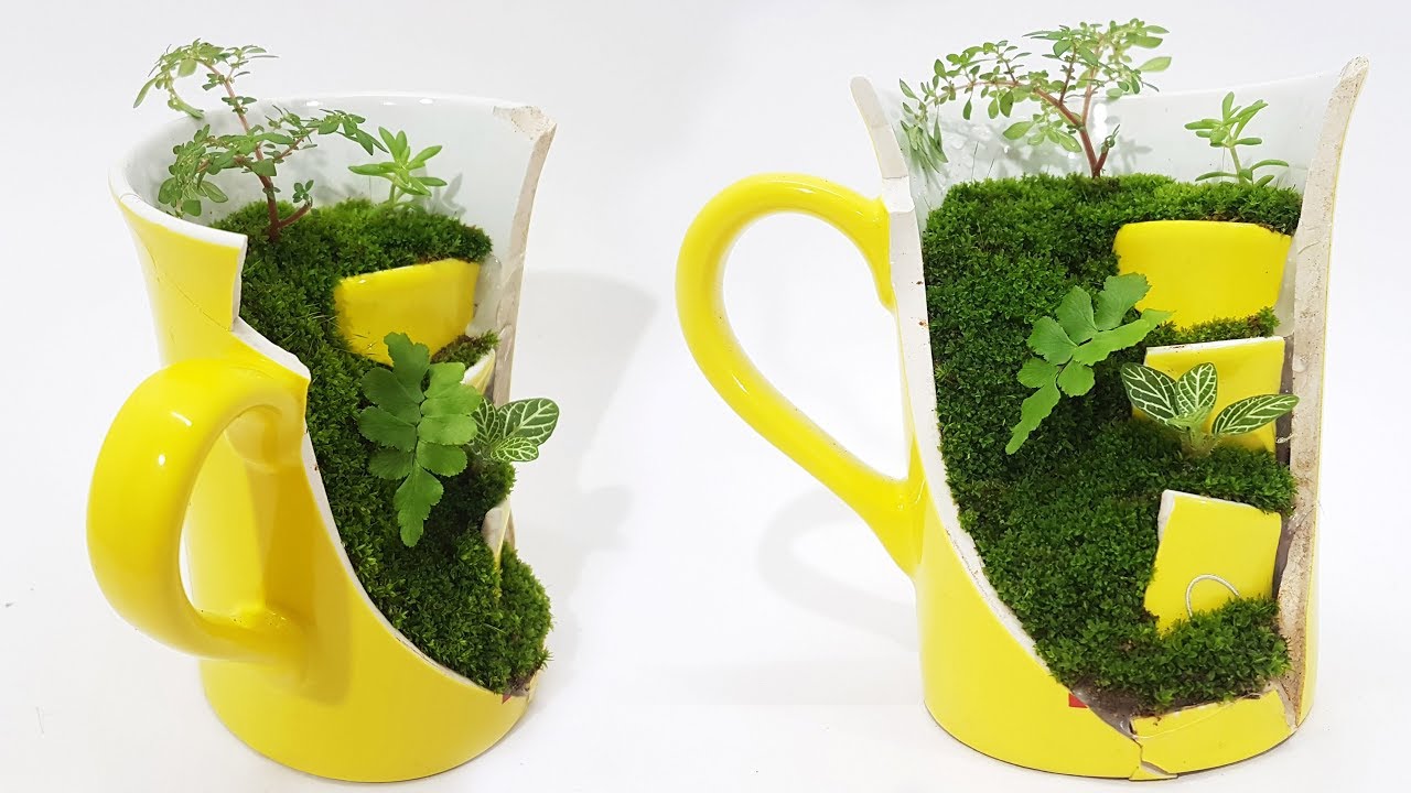 Cute Miniature Cup Garden | Miniature Garden in a Broken Teacup | Teacup Fairy Garden |DIY|