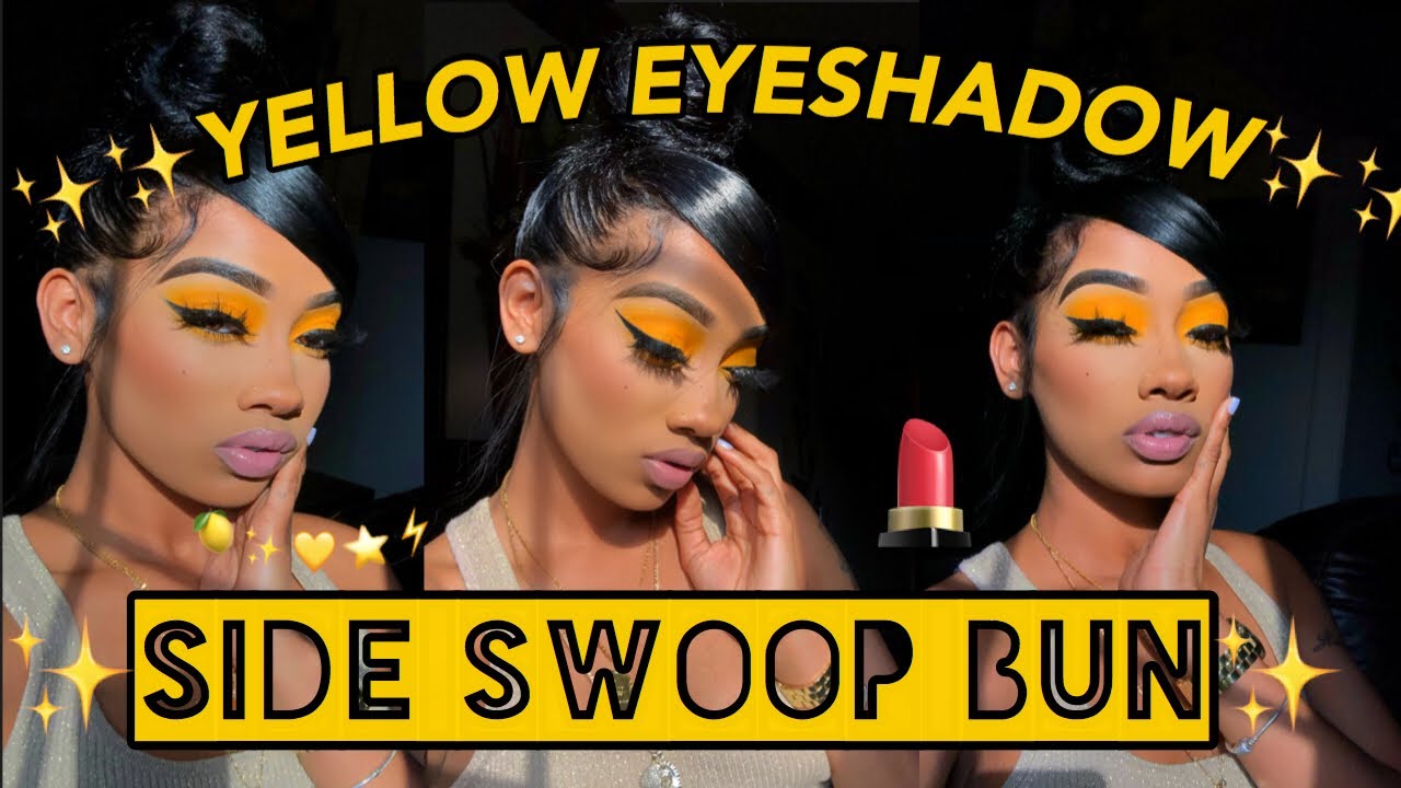 *REQUESTED* YELLOW EYESHADOW | SIDE SWOOP BUN TUTORIAL!!