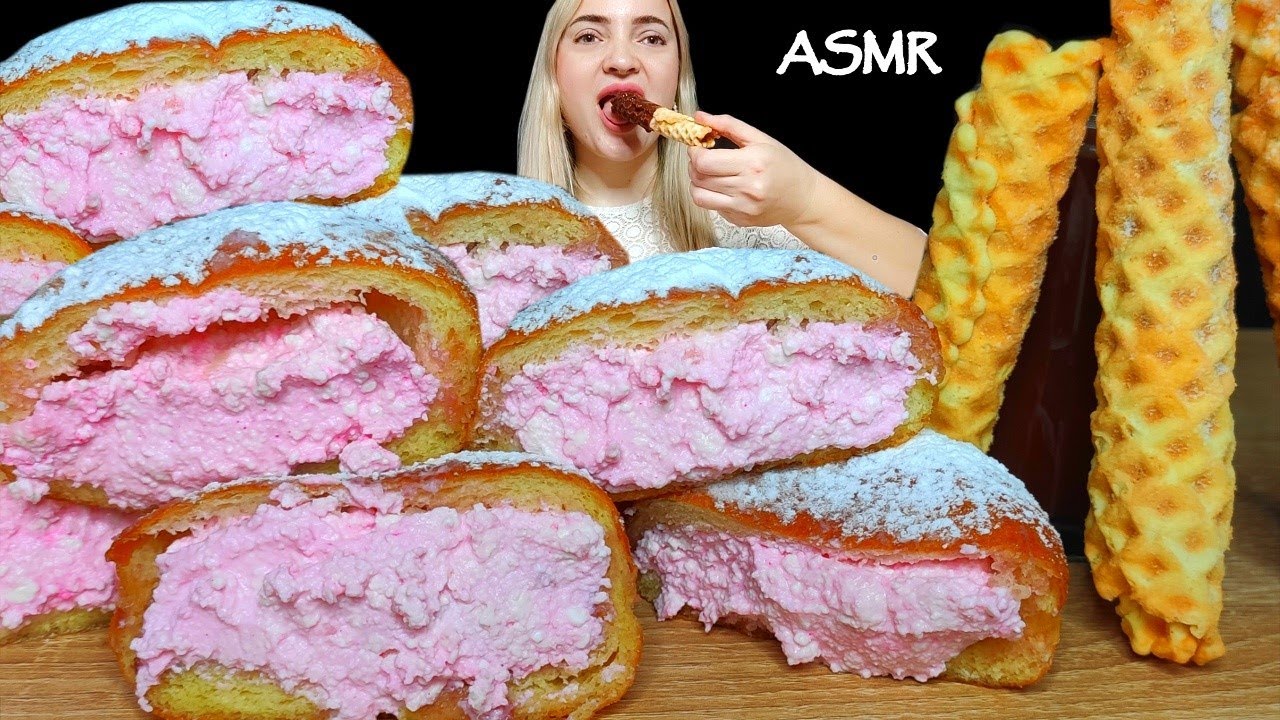 DONUTS MUKBANG & CRUNCHY WAFFLES | Nusha ASMR | Eating sounds