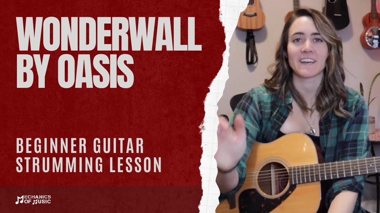 Wonderwall by Oasis - Strumming - Beginner Guitar Lesson & Play Along